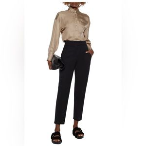 Brunello Cucinelli Bead-Embellished Silk-Satin Twill Shirt in Sand